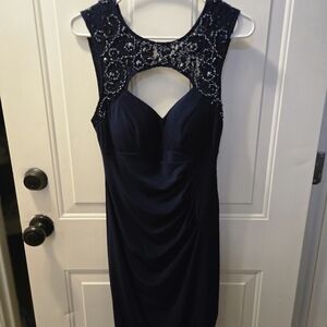 Cache Midnight Blue Backless Dress
